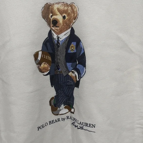 Polo by Ralph Lauren Cream Bear Crewneck Sweater